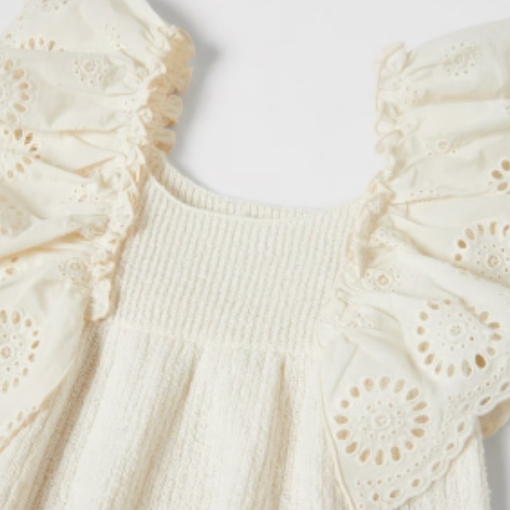 NWOT: Zara Kids Eyelet Dress - Picture 3 of 4